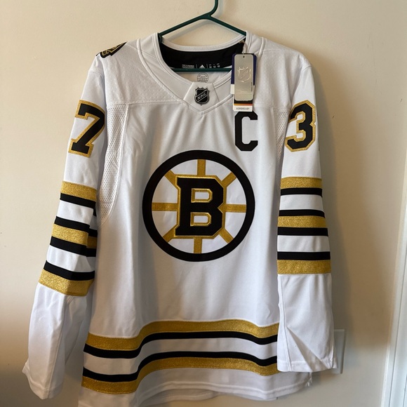 Adidas White and Gold Hockey Jersey